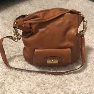 Coach Satchel with crossbody strap in light brown